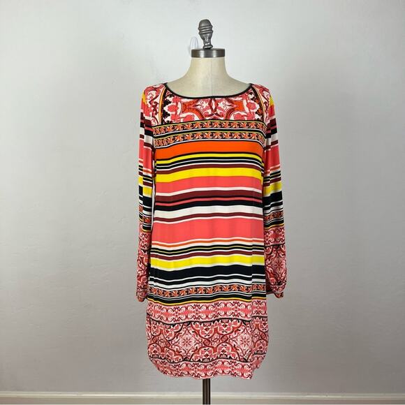 Hale Bob Dresses & Skirts - Hale Bob Stripe Shift Silk Blend Dress Medium